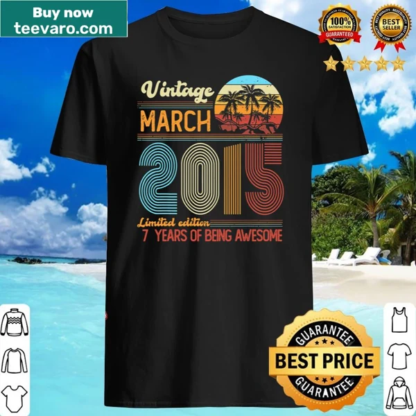 Vintage birthday shirt featuring 2015 and '7 Years Old' text