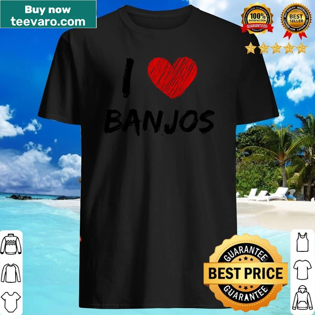 Typography shirt expressing love for banjos