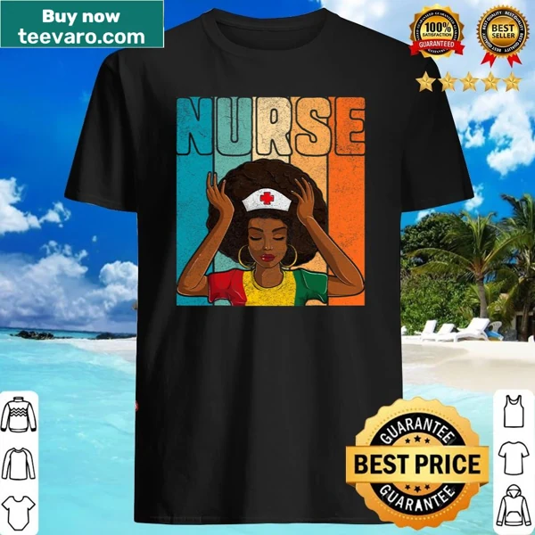 Nurse t-shirt celebrating Black History Month and Juneteenth with bold graphics