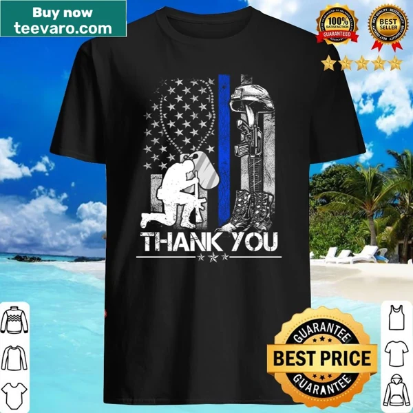 Distressed military boots and dog tags graphic on Memorial Day shirt