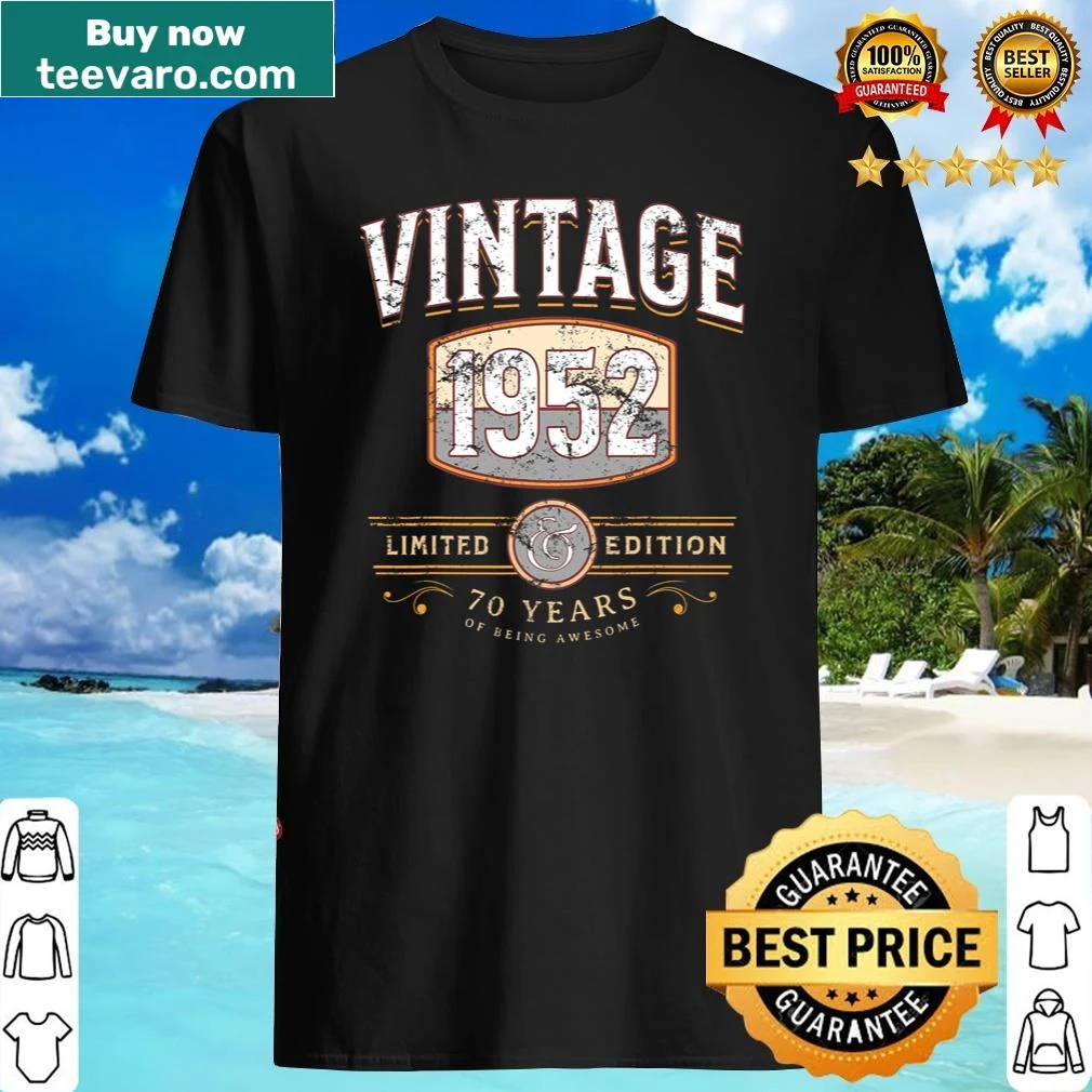 Vintage 70th birthday shirt with 1952 graphic