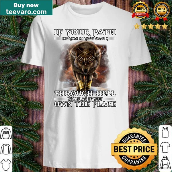 Wolf graphic with motivational quote on T-shirt