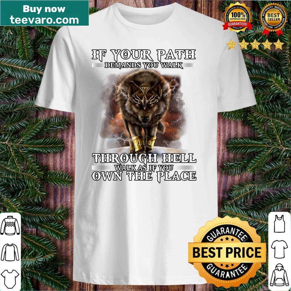 Wolf graphic with motivational quote on T-shirt