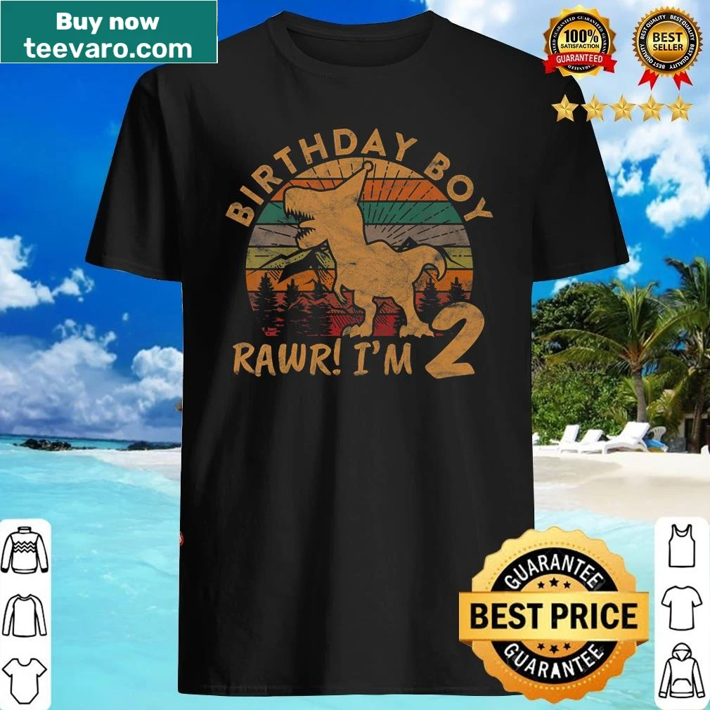 Adorable dinosaur-themed shirt for a 2-year-old's birthday