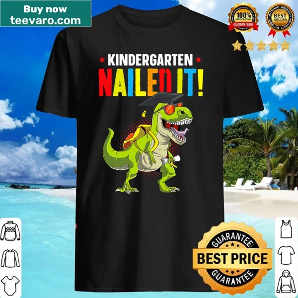 Kids shirt with T-Rex graphic and 'Nailed It!' graduation text.
