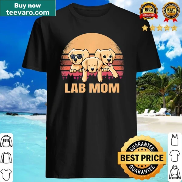 Vintage distressed shirt for Lab moms featuring Yellow Labrador design.