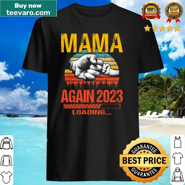 Long sleeve shirt for dads featuring 'Mama Again Est 2023 Loading' text