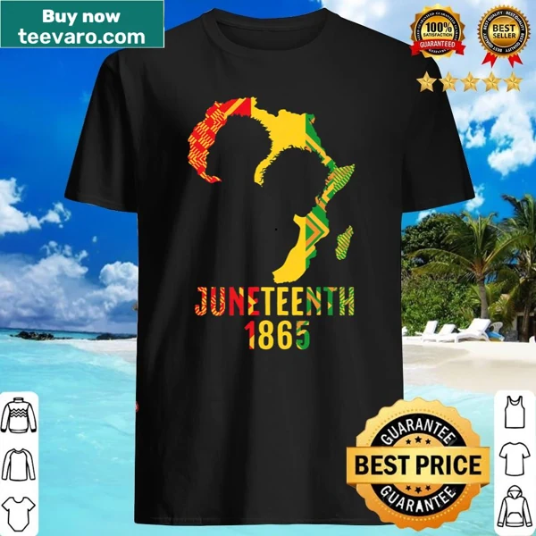 Juneteenth shirt featuring Africa map and Kente design