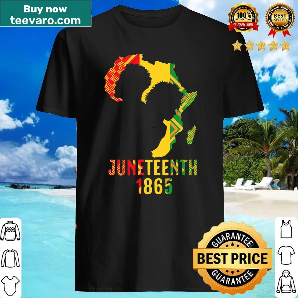 Juneteenth shirt featuring Africa map and Kente design