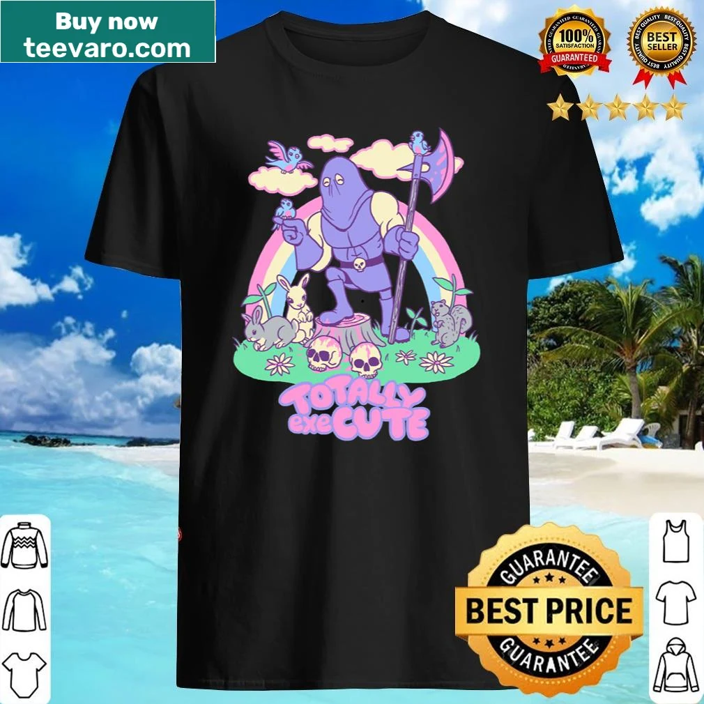 Playful t-shirt with bold text 'Nice Totally Execute'