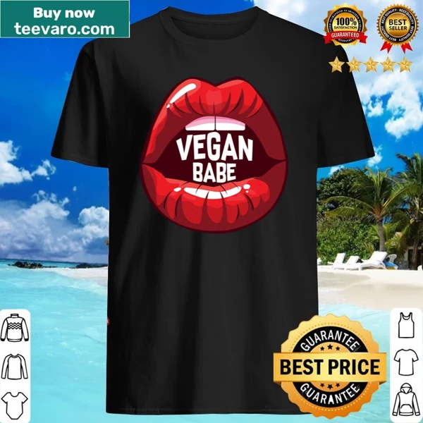 Shirt with playful typography saying 'Vegan Babe'