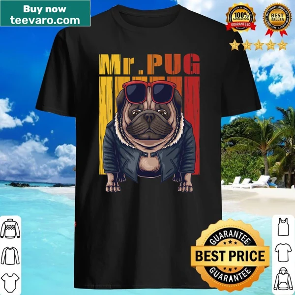 Cool vector illustration of a pug dog on a shirt.