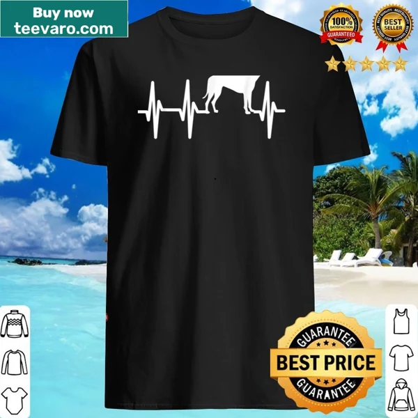 Sentimental shirt with heartbeat graphic and Rhodesian Ridgeback silhouette.