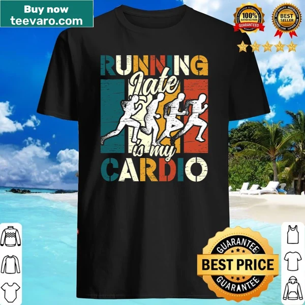 Fitness shirt with 'Running Is My Cardio' statement graphic