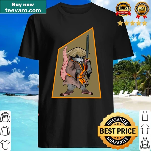 Playful shirt featuring a samurai opossum illustration