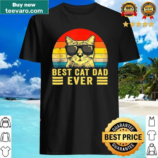 Retro style Best Cat Dad shirt with nostalgic design