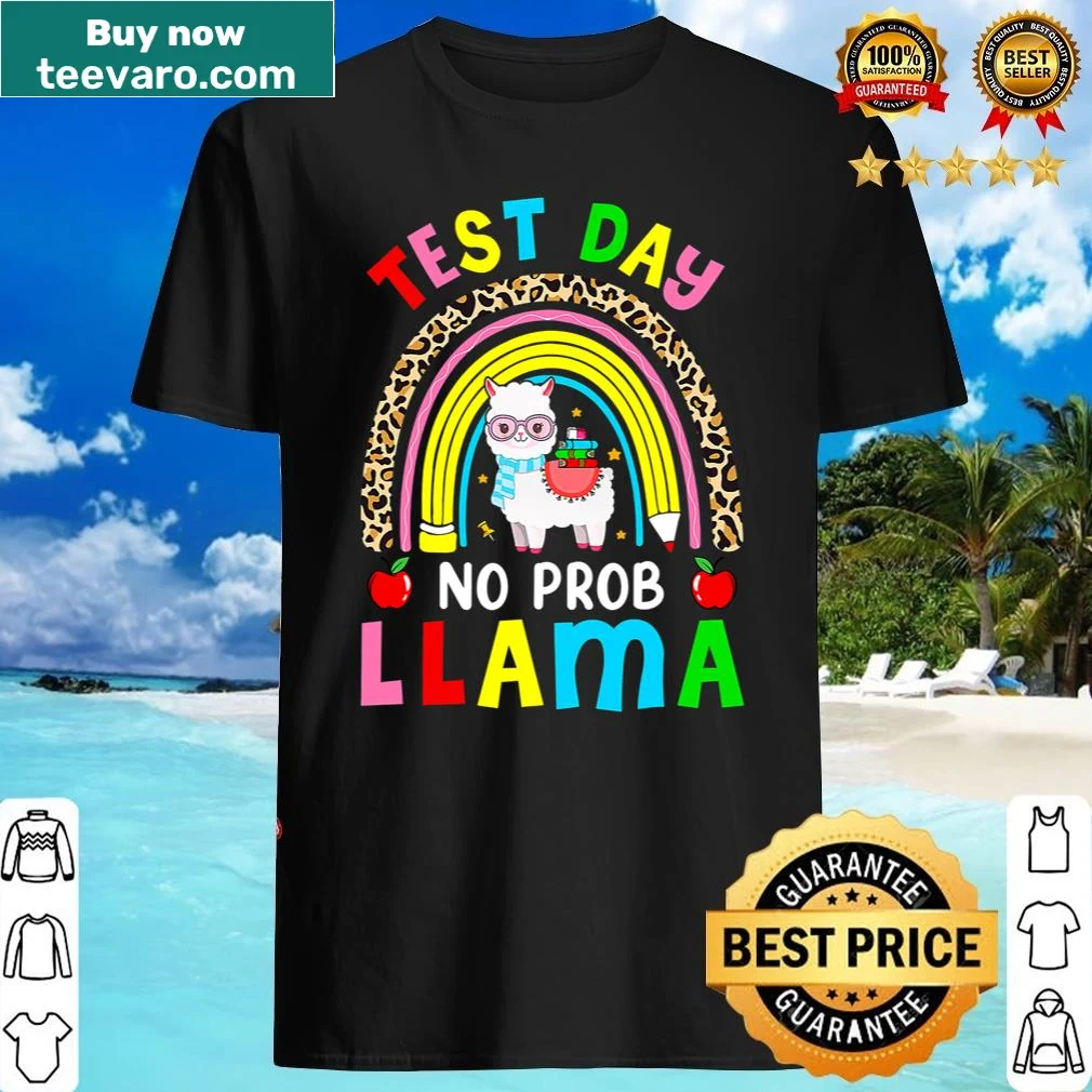 Cheerful shirt with a llama graphic and 'No Prob Llama' text