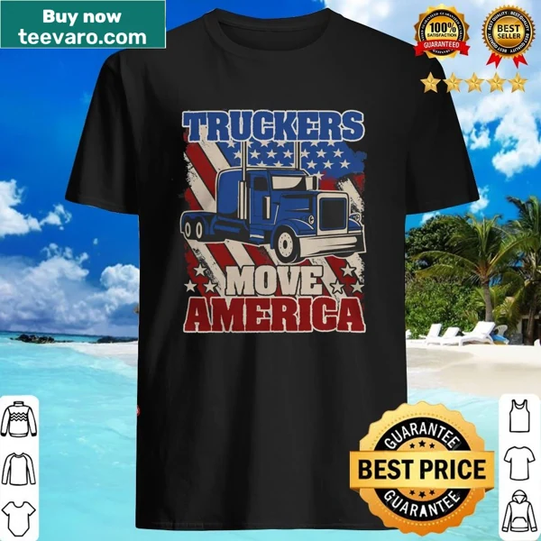 Trucker-themed shirt with 'Trucker Move America' text in bold typography