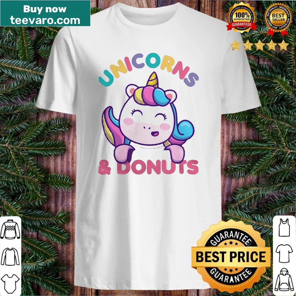 Whimsical unicorn with a donut design on a fun shirt