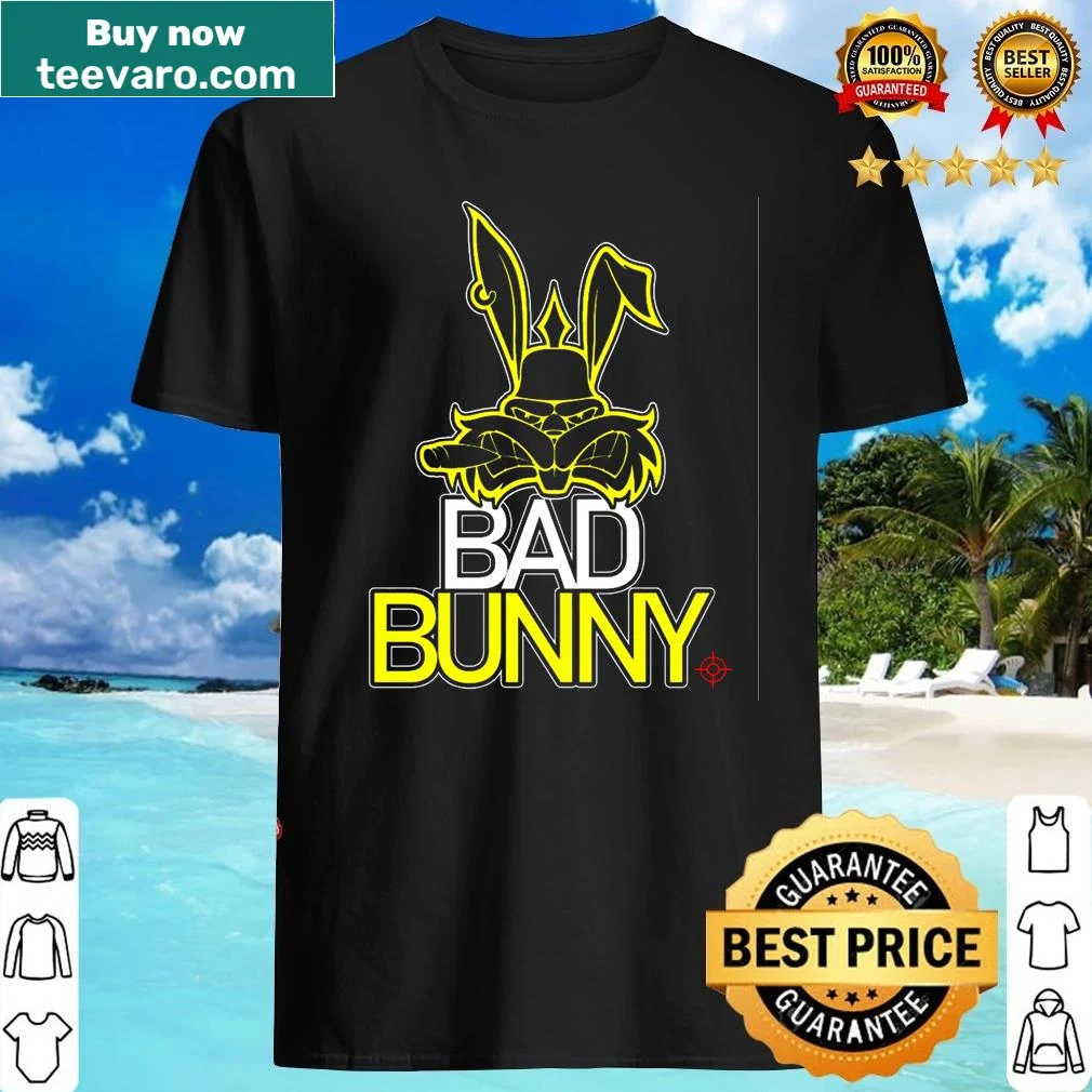 Humorous t-shirt featuring Bad Bunny design for music fans