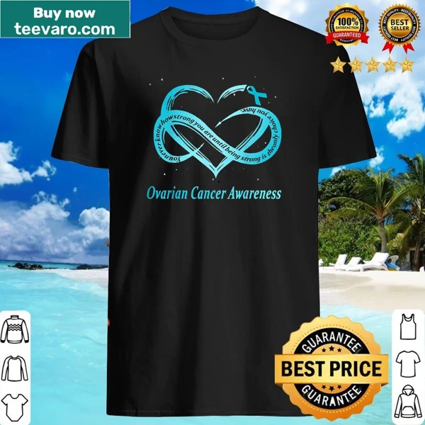 Empowerment shirt with 'Ovarian Cancer Warrior' printed prominently