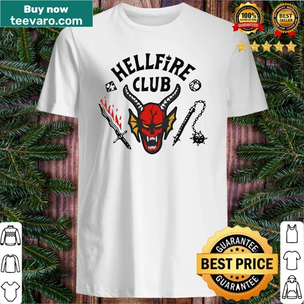 Vintage-style Hellfire Club shirt from Stranger Things with a distressed graphic