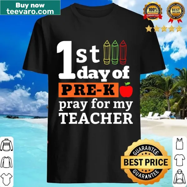 Cute pre-k shirt with 'Pray For My Teacher' graphic