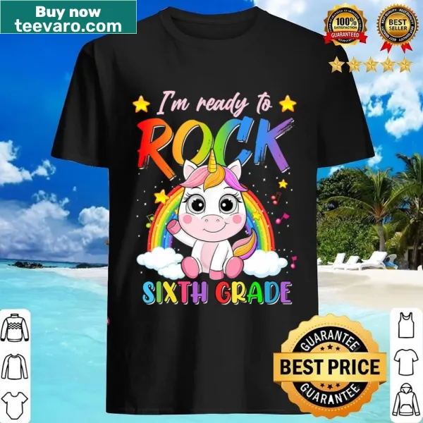Adorable unicorn graphic shirt for sixth graders' first day