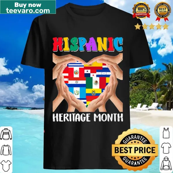 Diverse hands forming a heart for Hispanic Heritage
