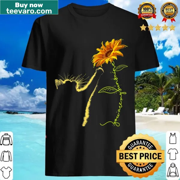 Cat and sunflower graphic shirt for cat lovers