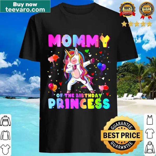 Playful birthday princess and unicorn graphic for mom's shirt