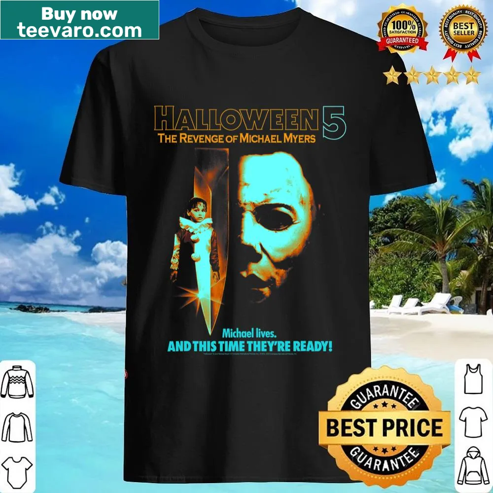Illustrative two-tone poster shirt inspired by Halloween 5 movie