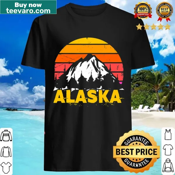 Vintage-style shirt with a mountain graphic inspired by Alaska