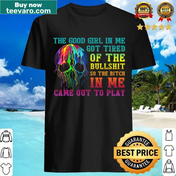 Skull and rose graphic on edgy shirt