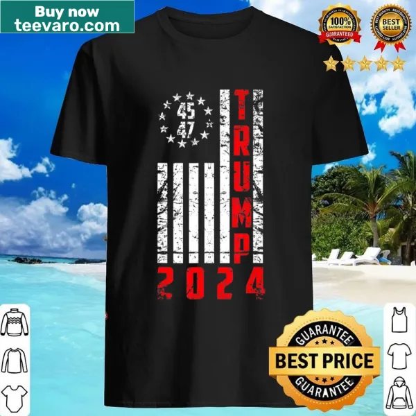 Retro Trump 2024 campaign shirt featuring vintage-style logo