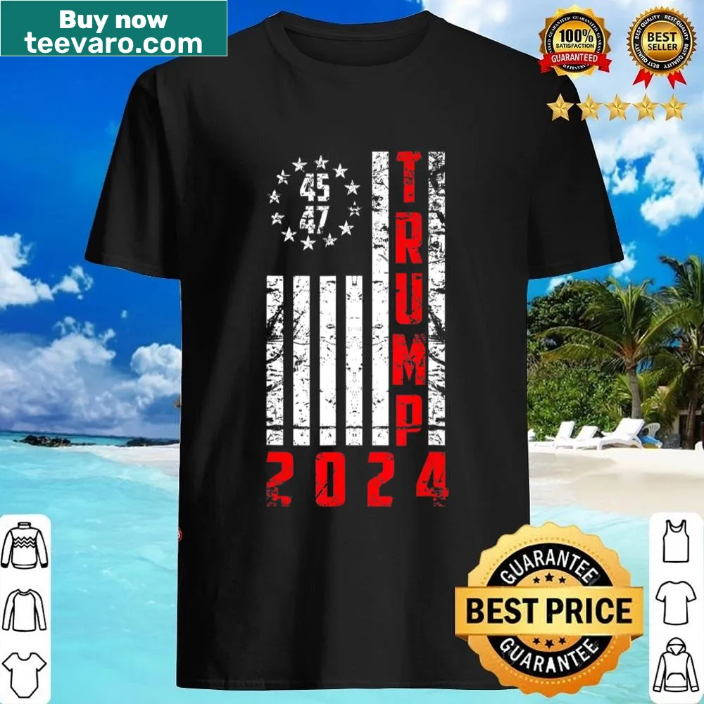 Retro Trump 2024 campaign shirt featuring vintage-style logo