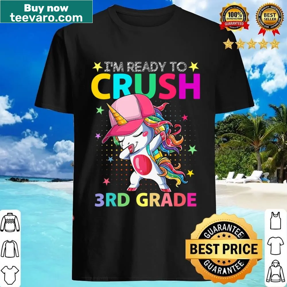 Unicorn graphic with text 'I'm Ready To Crush 3rd Grade'