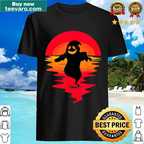 Ghost and moon graphic with 'Let's Get Spooky' text on a shirt