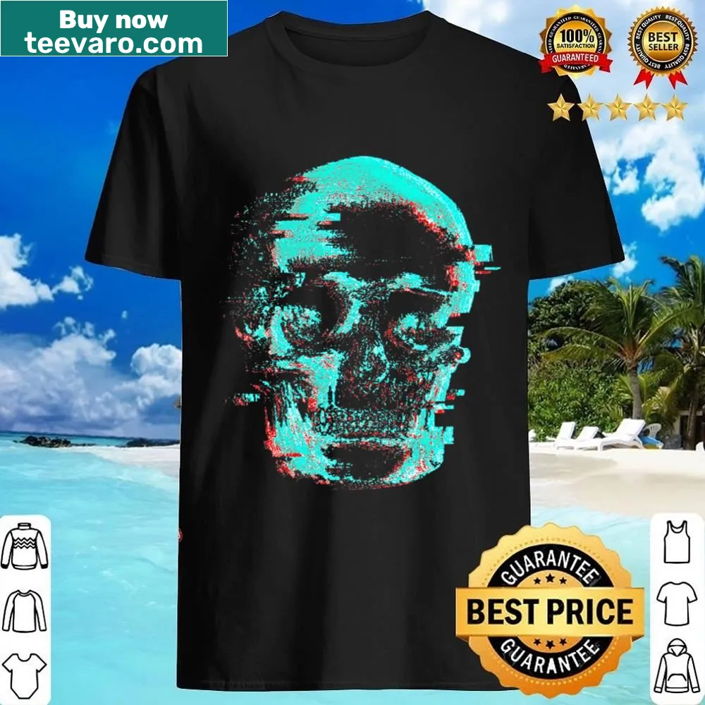 Halloween t-shirt featuring a glowing skull graphic