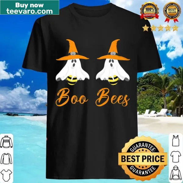 Couples' cute Halloween t-shirt with witch and bee design