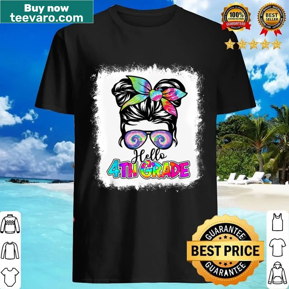 Cute tie-dye shirt for girls with a messy bun graphic.