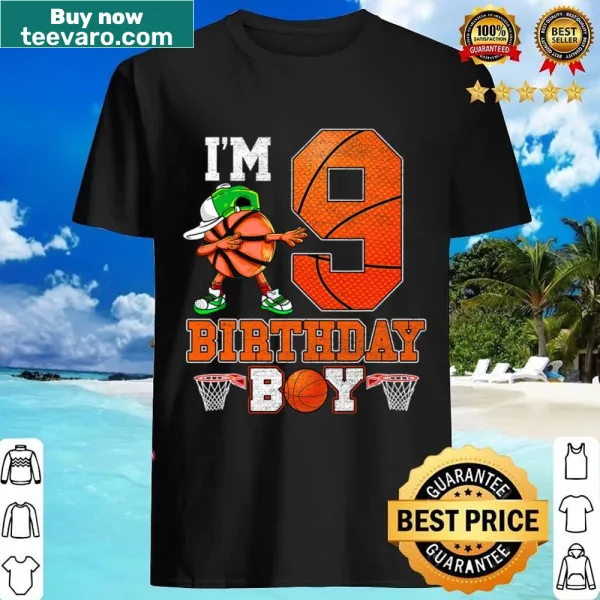 Basketball themed birthday T-shirt for 9-year-old boy