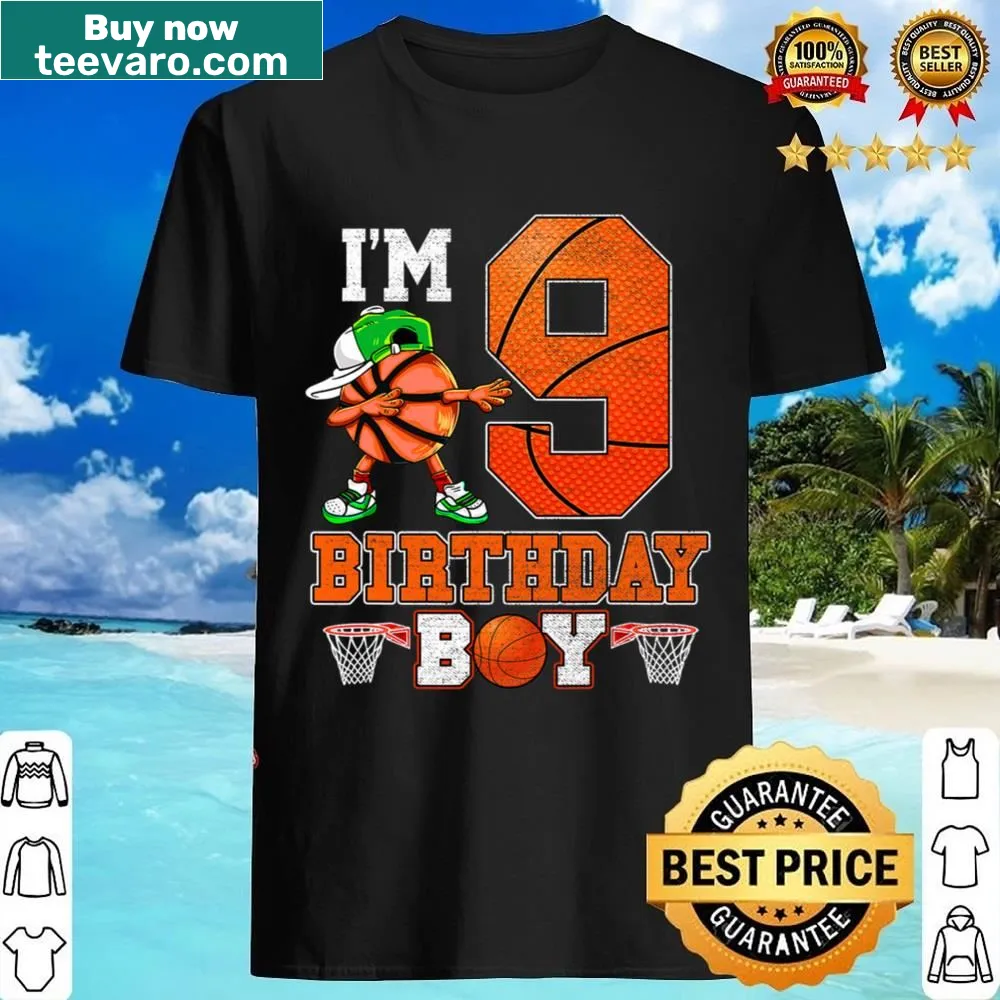 Basketball themed birthday T-shirt for 9-year-old boy