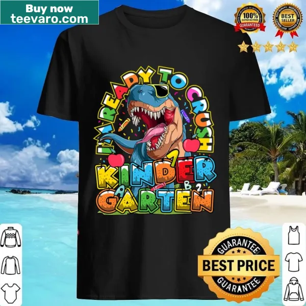 T-Rex graphic shirt for kids excited for kindergarten
