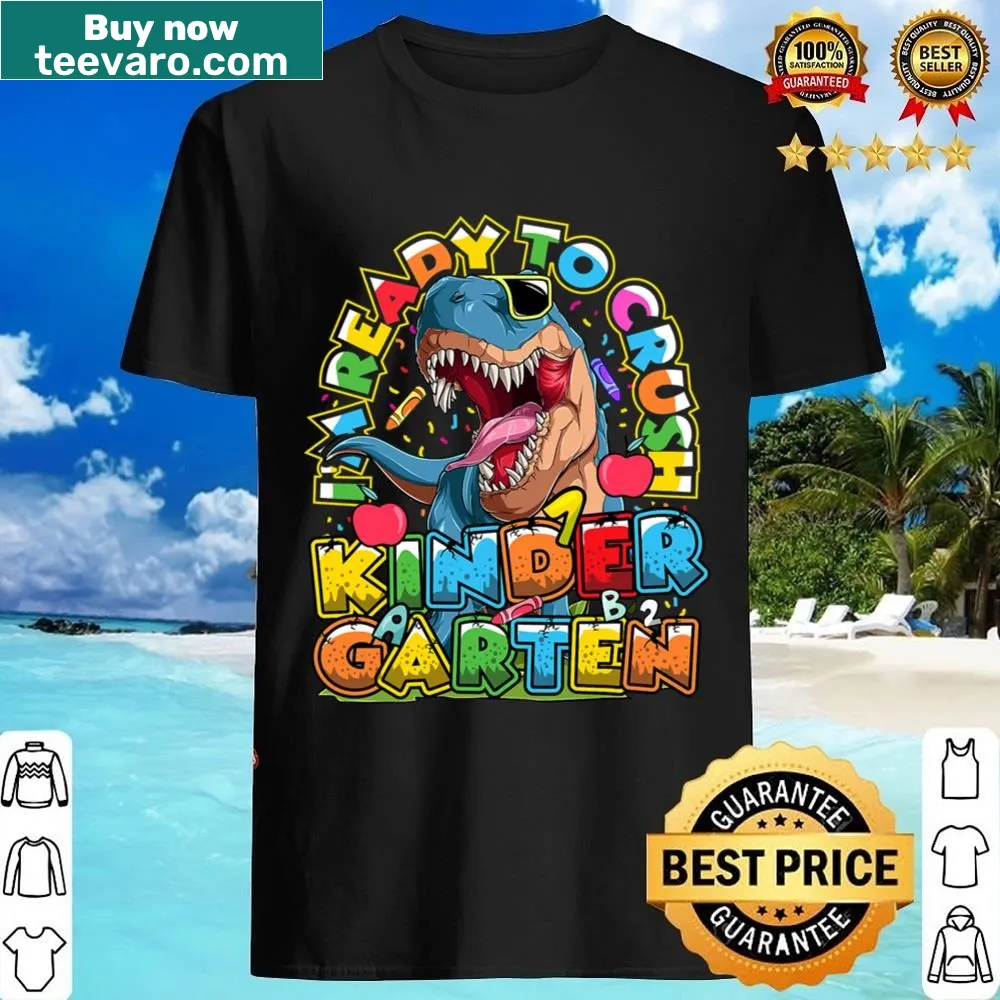 T-Rex graphic shirt for kids excited for kindergarten