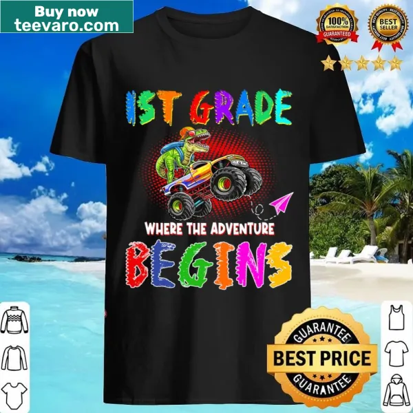 Dinosaur graphic shirt for kids about to start first grade