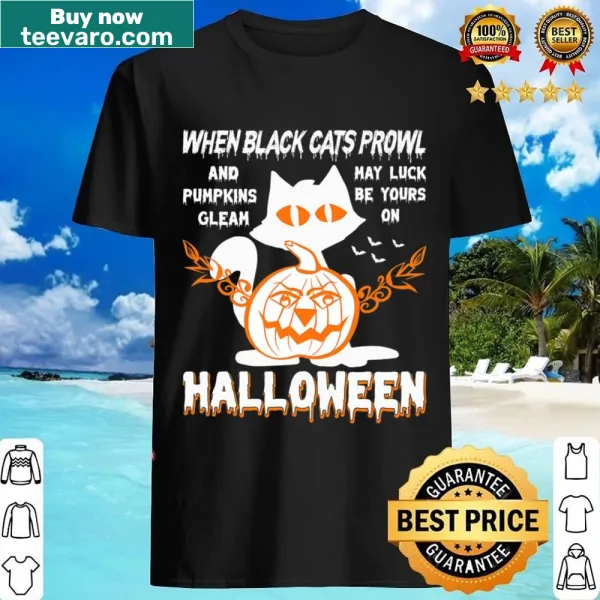 Halloween shirt featuring a funny black cat design with spooky text