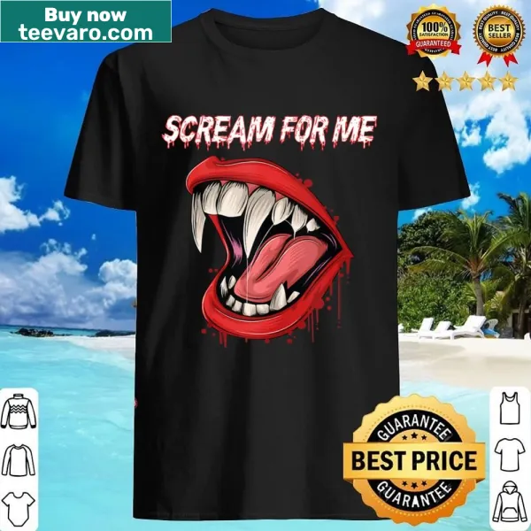 Bold tank top featuring the phrase 'Scream For Me', perfect for Halloween parties.
