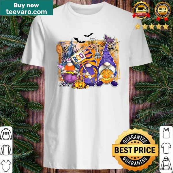 Kids Halloween shirt with gnomes and pumpkins