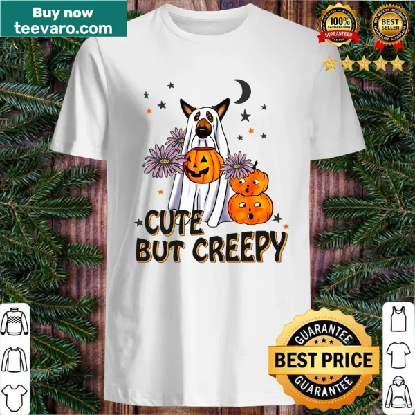 Funny Halloween shirt with cute ghost dog and pumpkin design